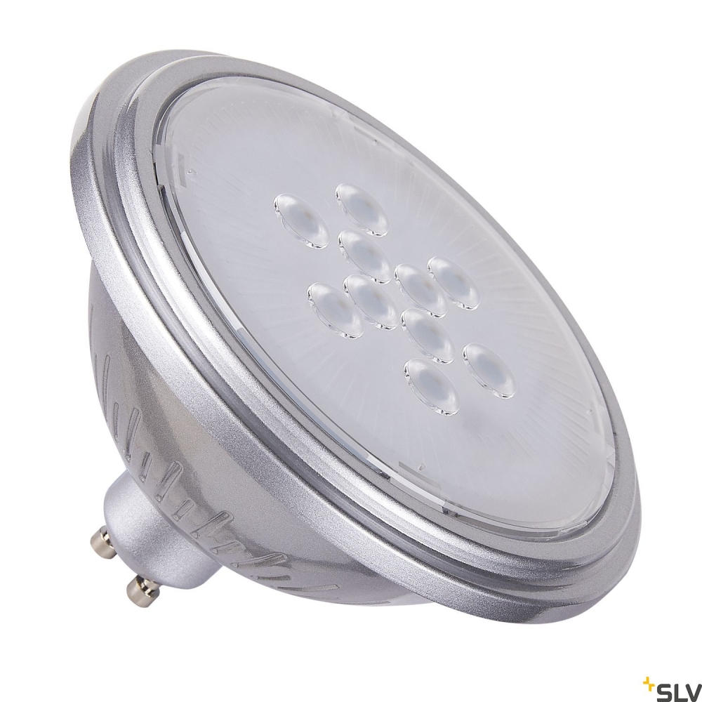 QPAR111 GU10, LED lamp argintiu 7W 3000K CRI90 25&deg;