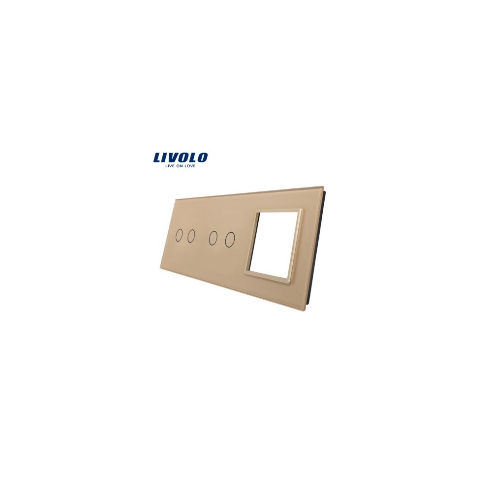 Ramă &Icirc;ntrerupător dublu + dublu + Priză simplă