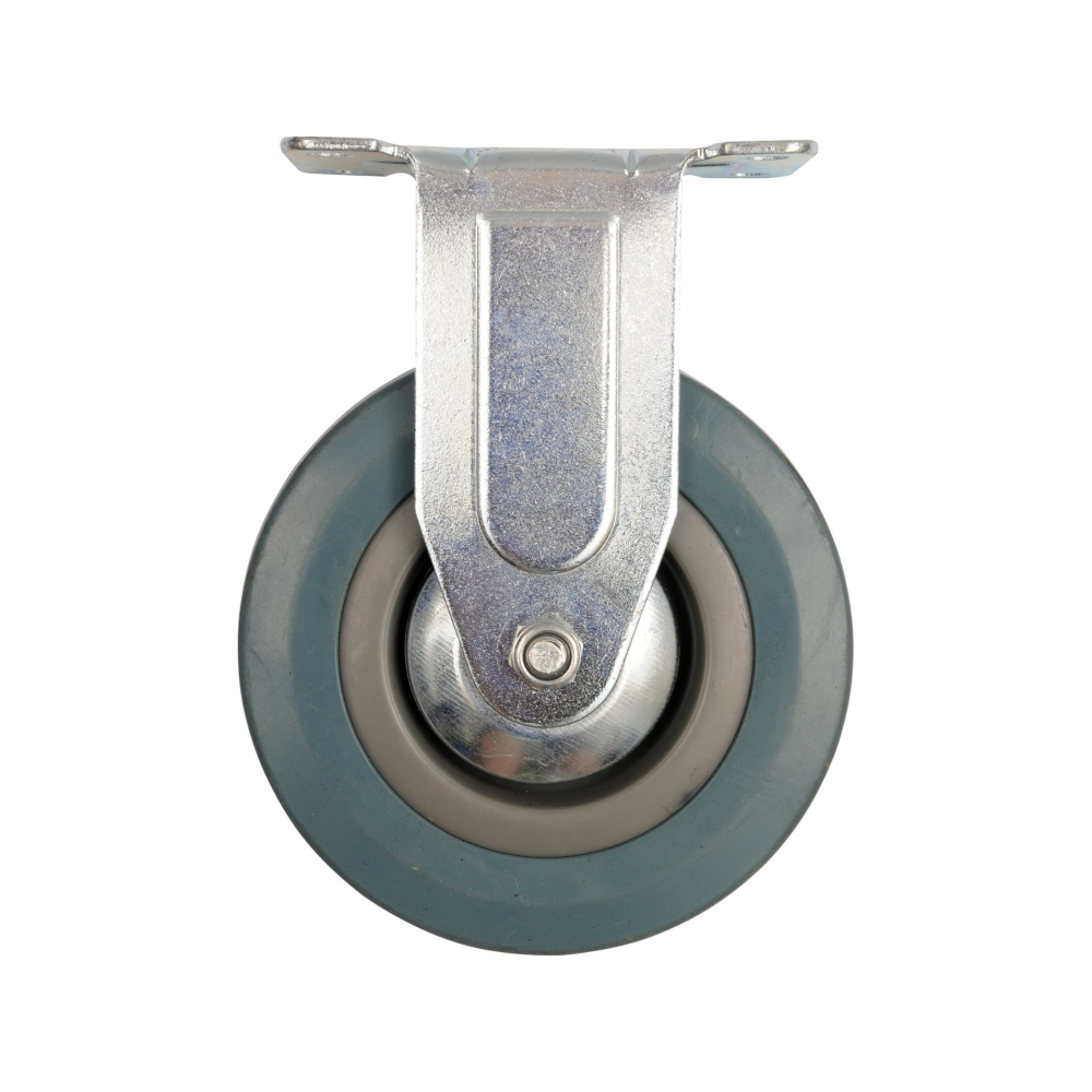 ROATĂ FIXĂ ​​CU CAUCIUC GRI, 100MM