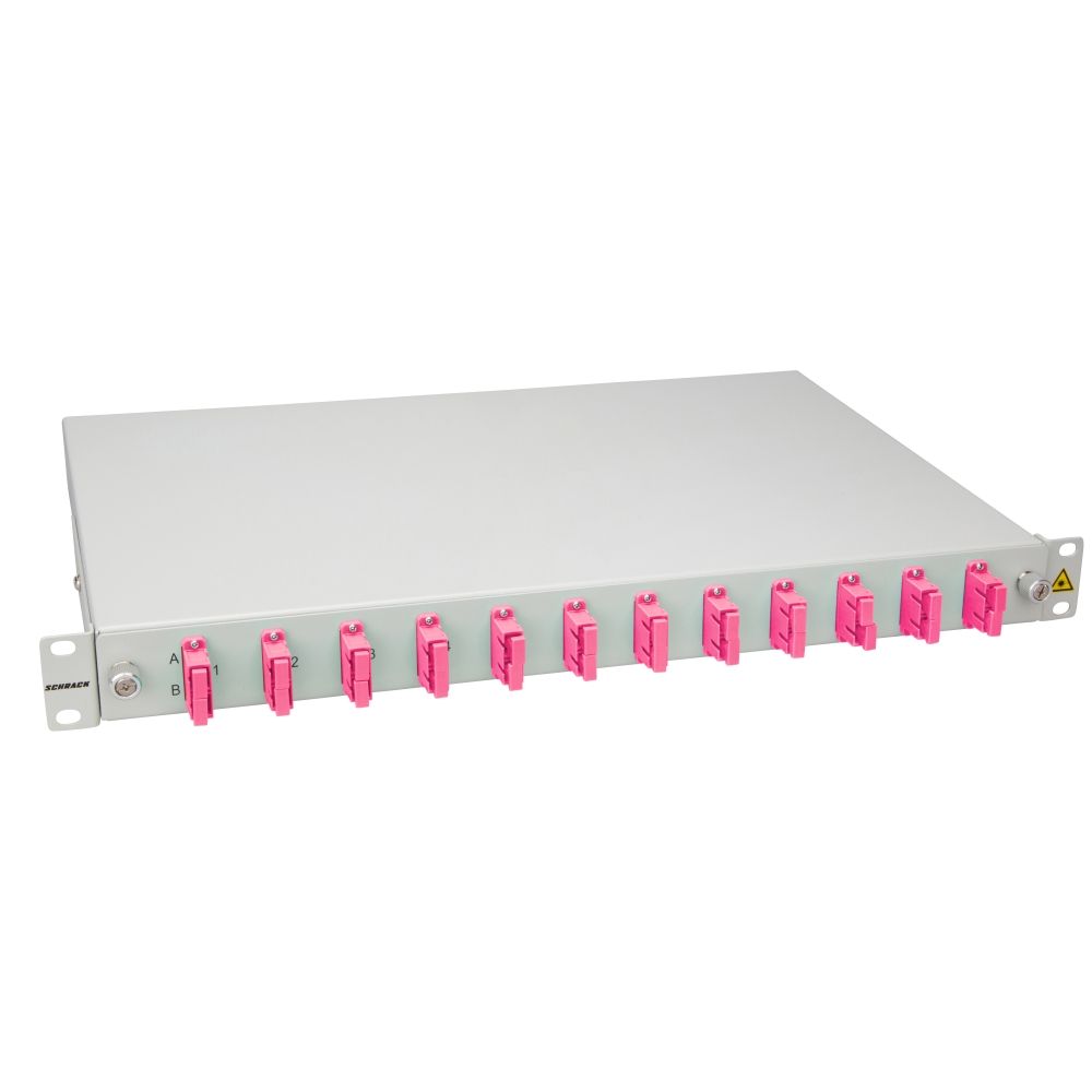 Splicebox, 8 fibre,SC,50/125&micro;m OM4, culisant,19",1UV , ECO