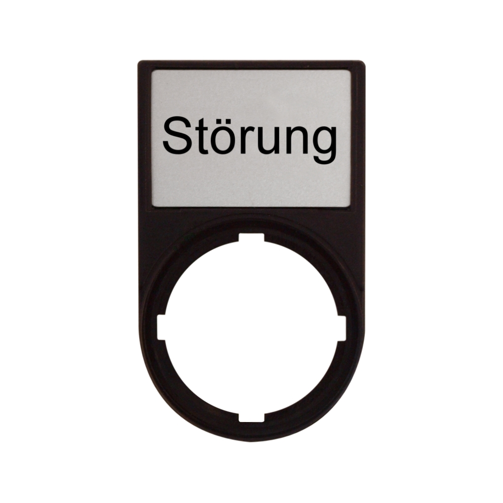 Suport cu placa 30x50mm cu inscriptia STOERUNG
