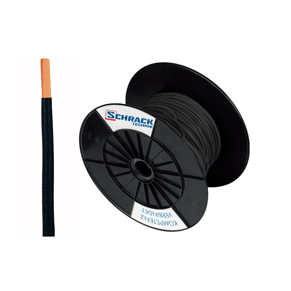 Tambur cu 200m conductor H07V-U 2,5 negru