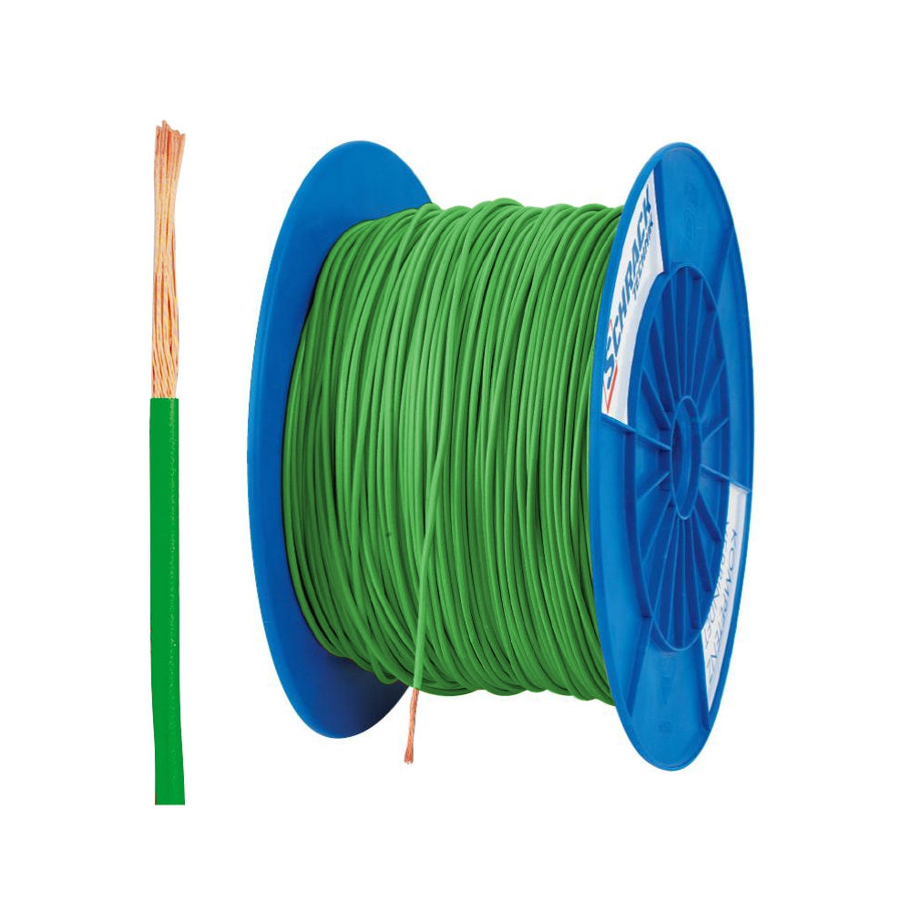 Tambur cu 300m conductor H05V-K 0,75 verde