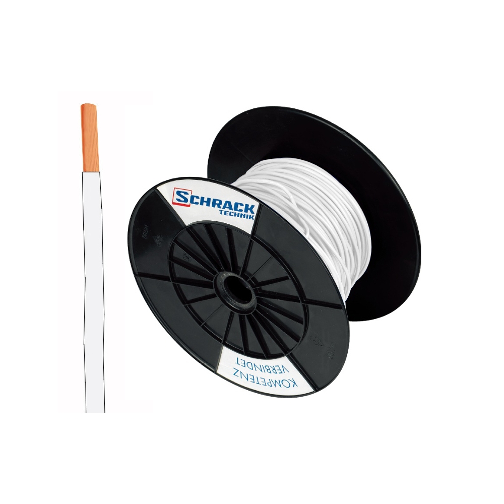 Tambur cu 300m conductor H07V-U 1,5 alb