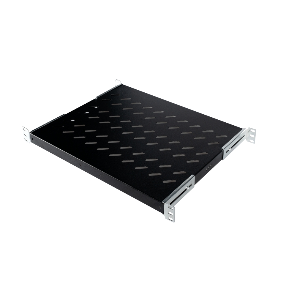Tavă fixă 19", 1U, 50kg, D370, negru RAL 9005