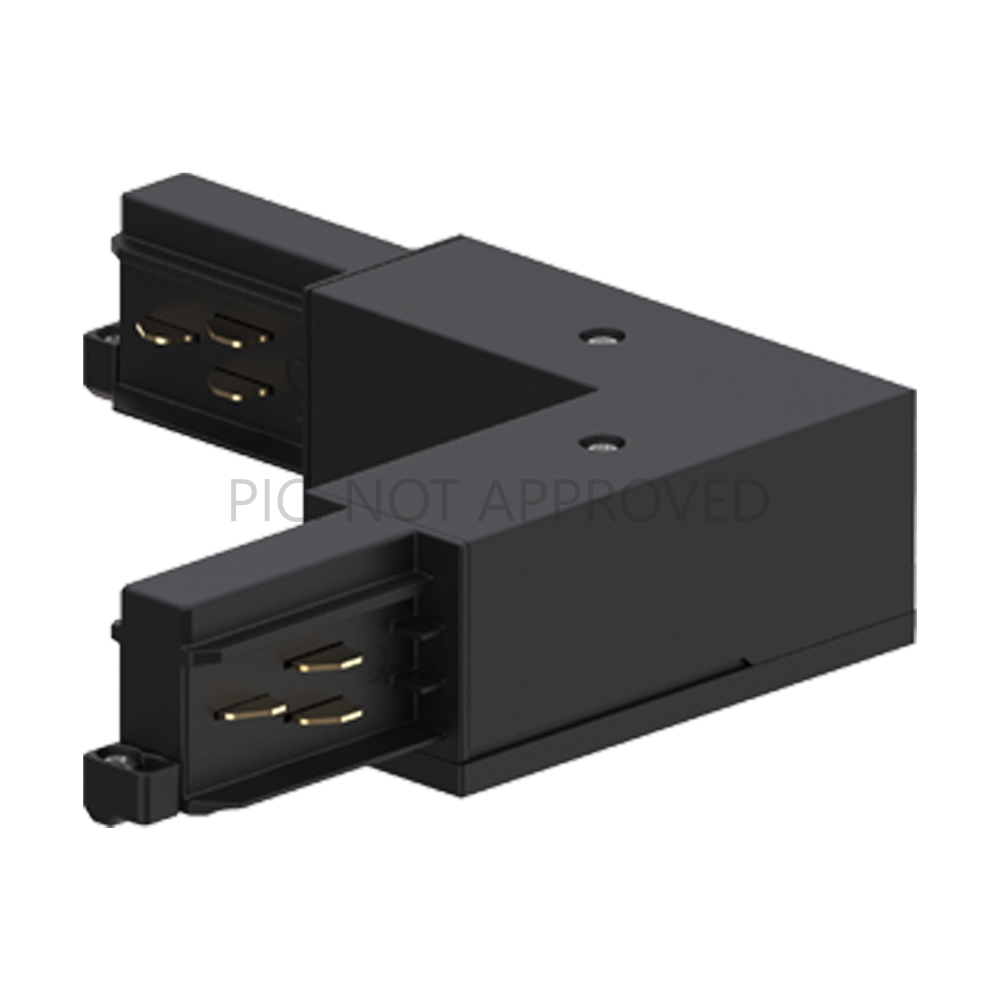 TRACK ON 3 PHASE CONNECTOR 90&deg; OUTSIDE DALI negru